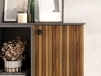 Гостиная Элиот №1 Оникс Серый/Орех фактурный