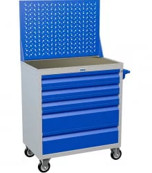 Тележка инструментальная WDS-5 с экраном Серо-синяя
