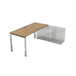 Стол рабочий, прямолинейный три опоры, правый GLOSS LINE НСТП-П.995 Teakwood