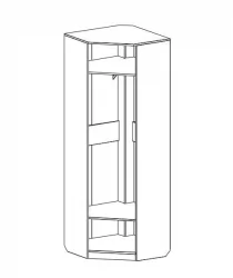 Угловой гардеробный шкаф угловой Элана Бодега белая