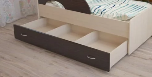 Ящик для кровати 160 РАДУГА Дуб млечный / Венге