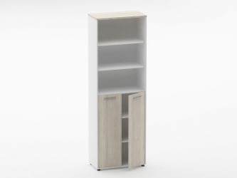 Шкаф 5 широкий верх открытый, низ закрытый Deka 10.23.131 Дуб Сантана светлый/Белый