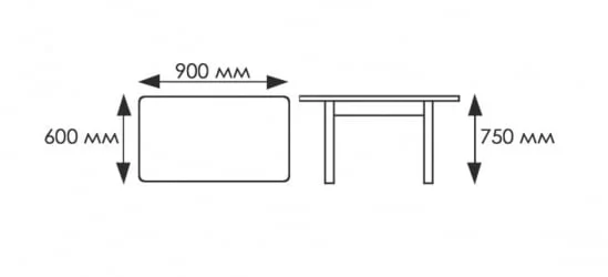 Стол обеденный Прямоугольный 900 600 фп Лимон Е001  ЛДСП серый