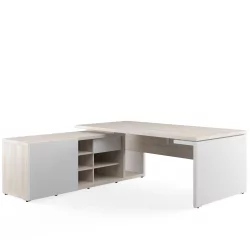 Стол письменный на опорной креденции левый ZIO28510421 Светлый дуб