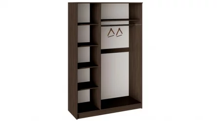 Шкаф с зеркалом Мишель 05 Венге Цаво/Дуб Белфорт с рисунком