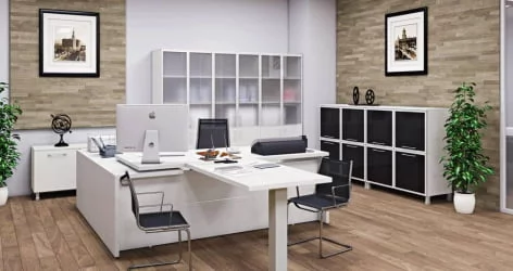 Стол руководителя YALTA LT-A20 Снежная Патина