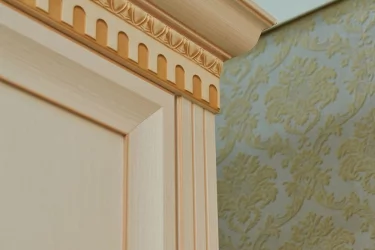 Настенный шкаф для гостиной Марлен 481 Кремовый белый Патина