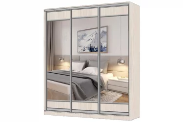 Шкаф-купе 3-х дверный Виктория 2000х584х2300, Бодега светлая 20ДЛЗЛДЛЗЛДЛЗЛ-ЯЯПП-Бс 310-3351