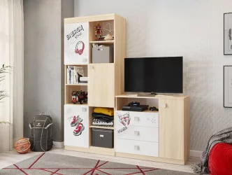 Стеллаж Энерджи MDE-03 Дуб сонома Белый