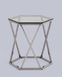 Журнальный столик Круз 48*42 стекло smoke сталь Темный хром