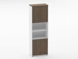 Шкаф 5 широкий закрытый с 2 -мя открытыми полками Deka 10.23.121 Дуб Верцаска/Белый