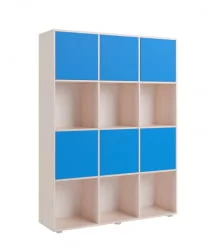 Стеллаж с фасадами ДМ 12 Дуб млечный/Голубой