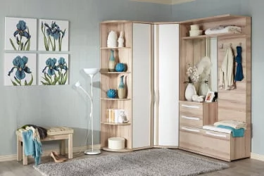 Угловой гардеробный шкаф Марта ЛД 124.031.000 М Белый Дезира Эш