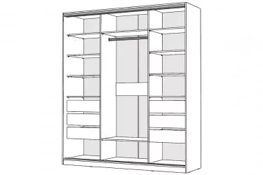 Шкаф-купе 3-х дверный Виктория 2000х584х2300, Белый 20ДЗЗЗДЗЗЗДЗЗЗ-ЯЯПП-Б 310-3320