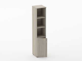 Шкаф высокий полуоткрытый Glassy 6.19.12Л Дуб сантана светлый