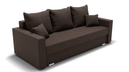 Диван с ящиком для белья Олимп-1 ППУ (ЗР) Цвет фасада: Коричневый; Тип: Прямой; Материал фасада: Металл/Велюр