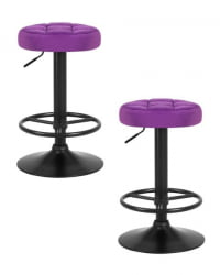 Табурет барный DOBRIN BRUNO BLACK (фиолет велюр (MJ9-58)) 2 шт