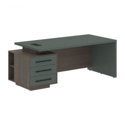 Стол руководителя левый VELION VCT 2090 L Нефрит Дуб Сильвер