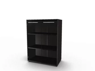 Шкаф со стеклянными дверьми и топом