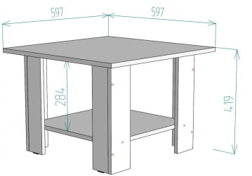 Стол журнальный TC2 419х597х597 ЯАС