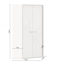 Угловой гардеробный шкаф Милтон ЛД 537.040.000 Белый