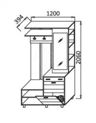 Набор для прихожей Визит - 11 Черный глянец Индиан эбони
