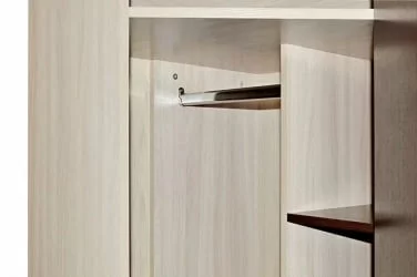 Угловой гардеробный шкаф Ольга 9.1 Ясень шимо светлый Венге