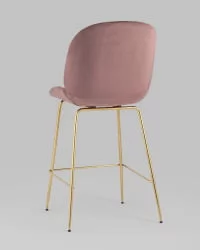 Стул полубарный Beetle со спинкой gold Темно-розовый