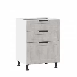 Тумба кухонная 600 с 3 ящиками ЛЮКС (4) Джамис ЛД 296.910.000.038 Белый Белый камень