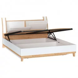 Кровать двуспальная 1600 с подъёмным механизмом Бари ЛД 698.220.000 Дуб Золотой Белый