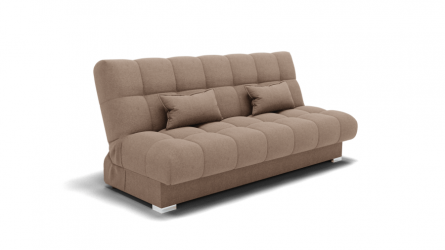 Диван Фиеста-1 (ЗР) Тип: Прямой; Материал фасада: Металл/Велюр; Цвет: Светло коричневый