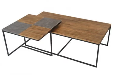 Придиванный столик Фьюжн квадро Дуб американский/серый бетон