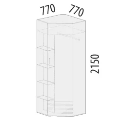 Шкаф угловой (лев/прав) Денвер 400.04