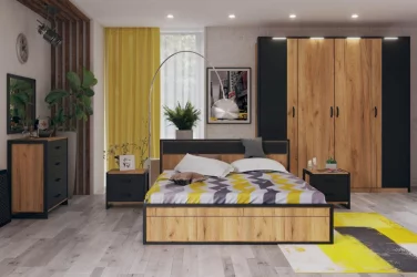 Тумба прикроватная Техно ЛД 678.100.000 Дуб Золотой Черный