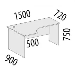 Стол эргономичный левый Альфа 64.22 Дуб Кронберг
