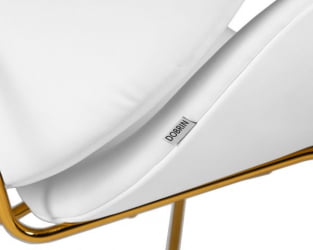 Кресло дизайнерское DOBRIN EMILY (белый винил YP17, золотое основание) 2 шт