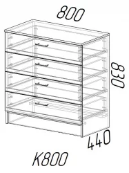 Комод в гостиную Ясень шимо темный/Ясень шимо светлый
