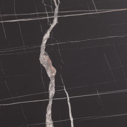 Раздвижной стол MANZANA ЛДСП/HPL/металл, 100 х 100+30 х 75 см, Мрамор черный/черный