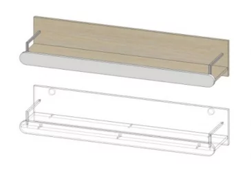 Полка в детскую Палермо Юниор 03 Ясень шимо светлый Белый глянец