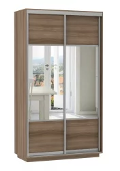 Шкаф-купе двухдверный Экспресс Дуо Комби 1200х2200h Ясень шимо тёмный