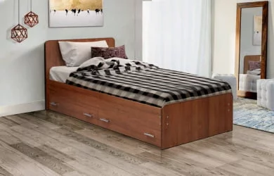 Кровать с ящиками на уголках №5 ЛДСП 700*2000 Ясень Шимо светлый