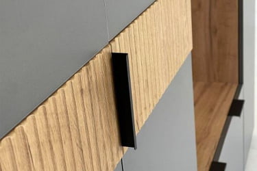 Шкаф двухдверный Бери MPR-024 Дуб крафт золотой/графит