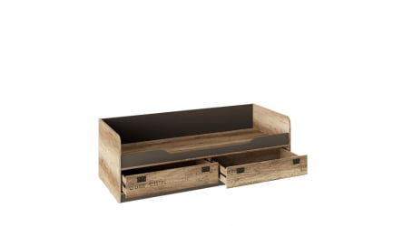 Детская кровать с ящиком для белья Пилигрим ТД-276.12.01 Дуб каньон светлый/Серый