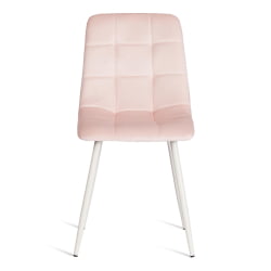 Металлический стул CHILLY (mod. 7094-1) вельвет/металл, 44,5х52,5х86 см, pink (розовый) HLR39 / белый