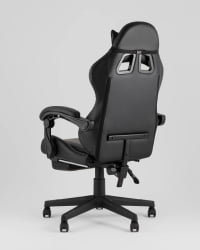 Кресло спортивное TopChairs Prophet с оттоманкой черный