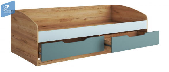 Кровать-тахта RICH КР-002 Мята/Сумеречный голубой/дуб крафт золотой