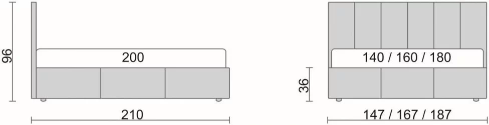 Кровать с мягким изголовьем Красный