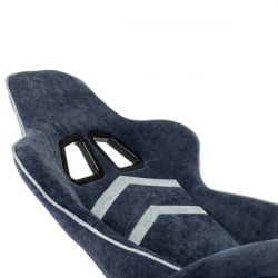 Кресло компьютерное BRABIX Shooter GM-123, 2 подушки, ткань, синее/серое