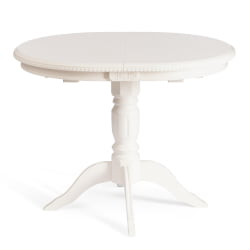 Раздвижной овальный стол STEFANO бук, мдф, 100+30x80x77см, Ivory white