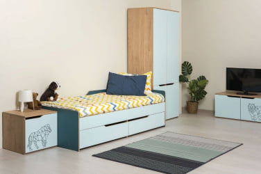 Комплект мебели для детской Гудвин 003 Гикори Рокфорд Натуральный Мята Бензин